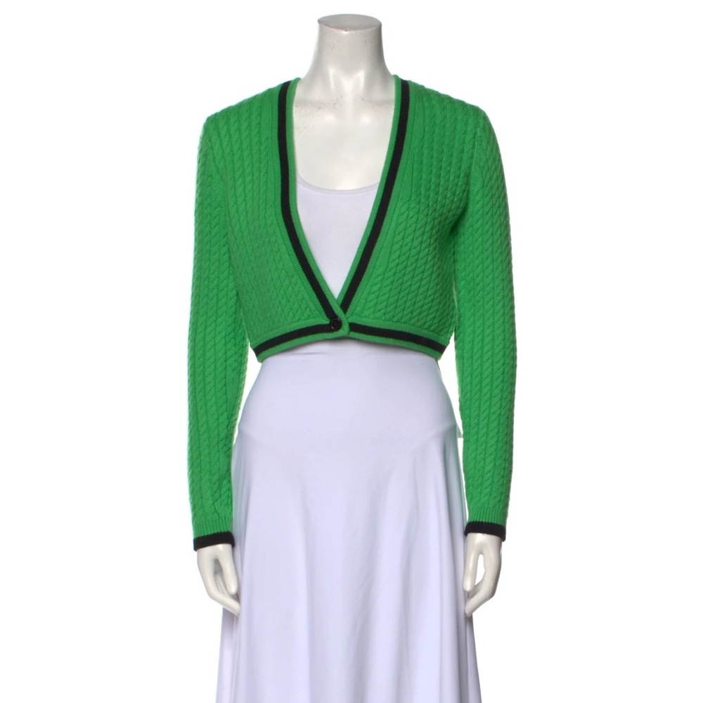Alice + Olivia Green Cable Knit Sweater